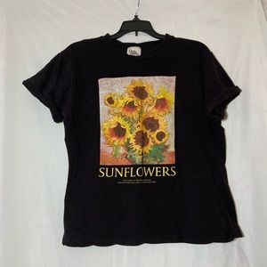 sun flower black tshirt